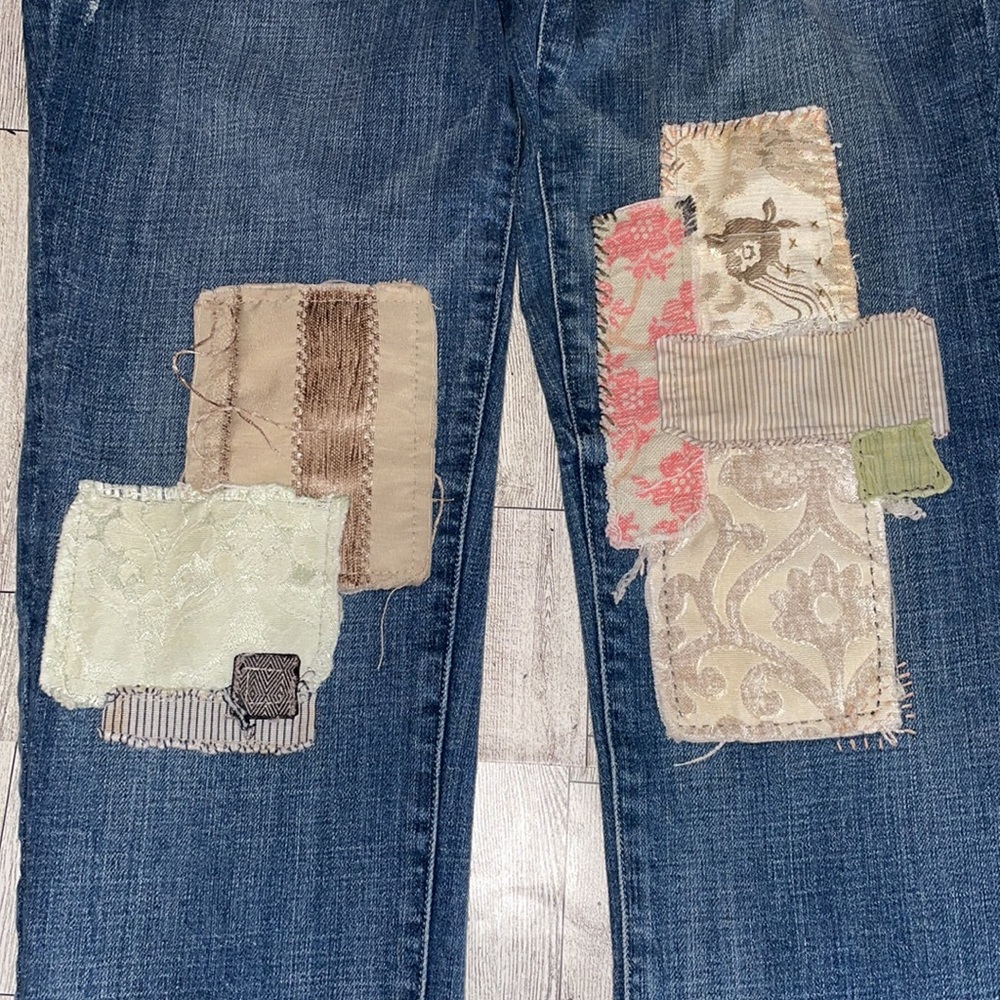 ❗️SOLD❗️Pilcro And The Letterpress Hyphen Boyfriend Patchwork Jeans Size 27 - Picture 11 of 15